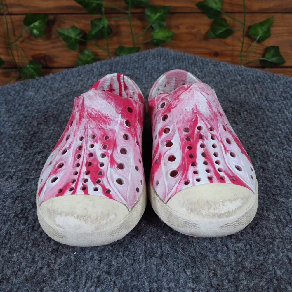 Native Jefferson Marbled Toddler Girl Sandal Size‎ 6 Water Play Pink White EVA